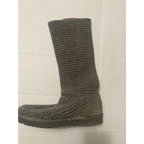 UGG Cardy Sweater Boots 7 Gray knit buttons 5819 - Picture 2 of 7